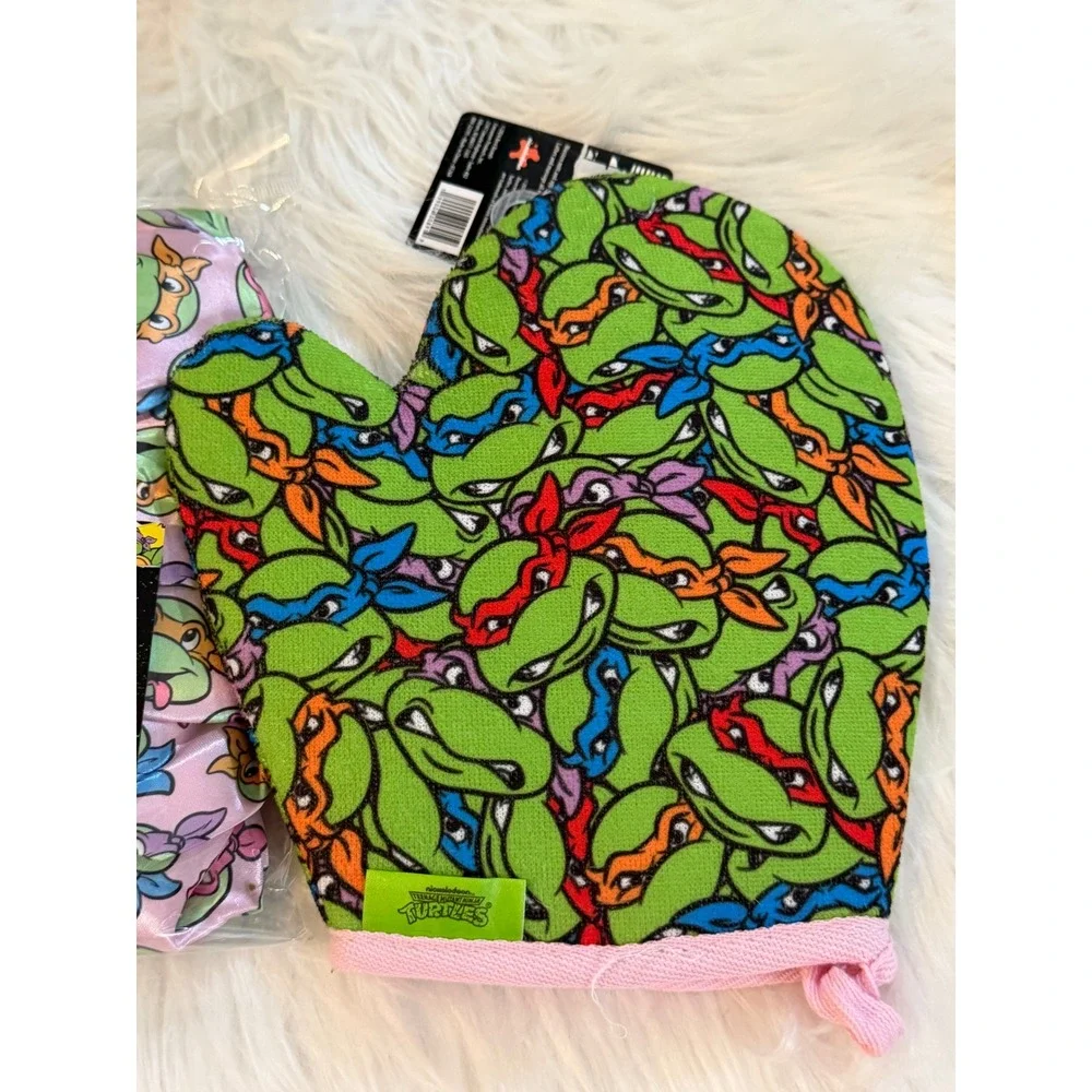 Teenage Mutant Ninja Turtles TMNT Bath Set Shower Cap Mitt Sponge 3pc New